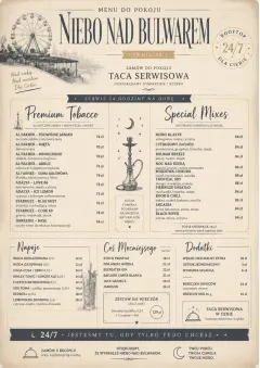 In-Room Tray Service menu template preview