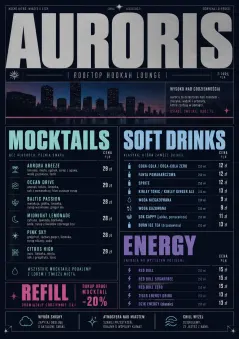Rooftop Skyline menu template preview