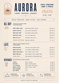 Lobby Service Card menu template preview