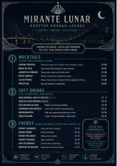 Rooftop Skyline menu template preview