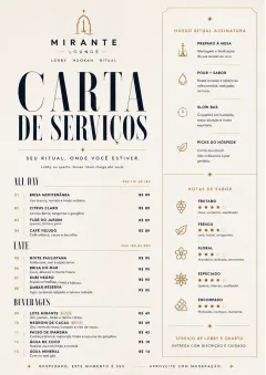 Lobby Service Card menu template preview
