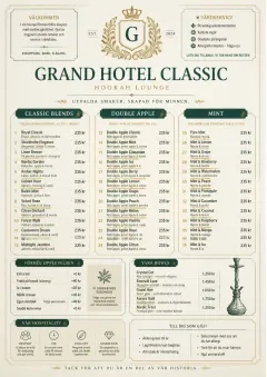 Grand Hotel Classic menu template preview