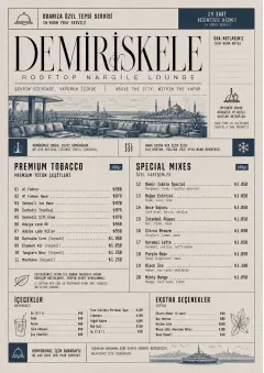 In-Room Tray Service menu template preview