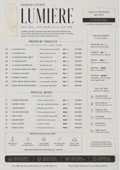 In-Room Tray Service menu template preview