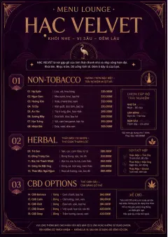 Lounge Velvet menu template preview