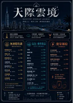 Rooftop Skyline menu template preview