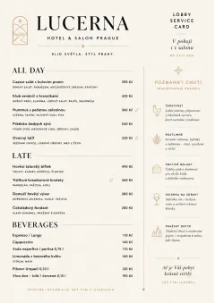 Lobby Service Card menu template preview
