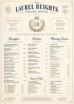 Grand Hotel Classic menu template preview