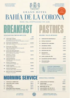 Grand Hotel Classic menu template preview