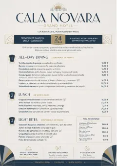 In-Room Tray Service menu template preview