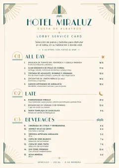 Lobby Service Card menu template preview