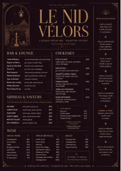 Lounge Velvet menu template preview