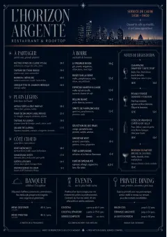 Rooftop Skyline menu template preview