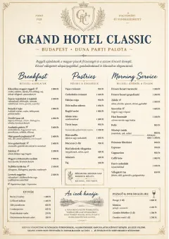 Grand Hotel Classic menu template preview