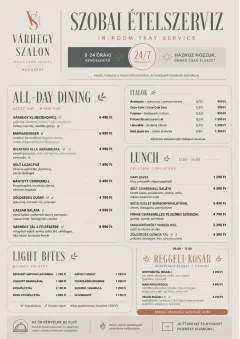 In-Room Tray Service menu template preview