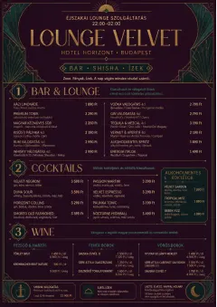 hotel lounge velvet menu template preview