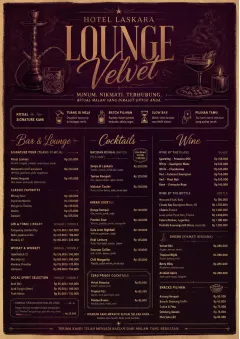 hotel lounge velvet menu template preview