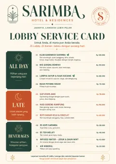 Lobby Service Card menu template preview
