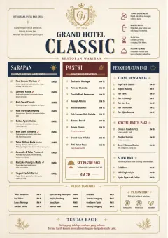 Grand Hotel Classic menu template preview