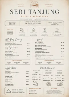 hotel in room tray menu template preview