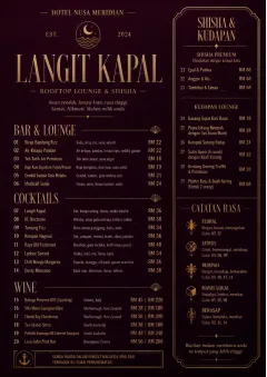 Lounge Velvet menu template preview