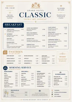 hotel grand hotel classic menu template preview