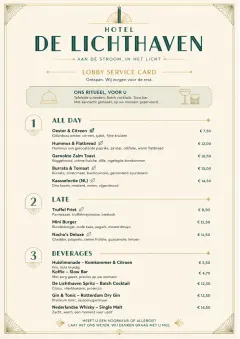 Lobby Service Card menu template preview