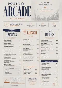 In-Room Tray Service menu template preview