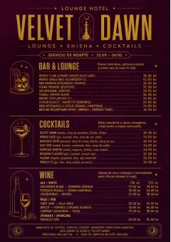 hotel lounge velvet menu template preview