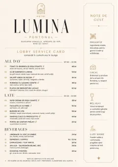 Lobby Service Card menu template preview