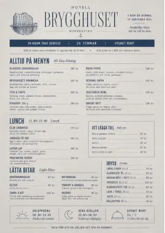 In-Room Tray Service menu template preview