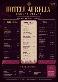 Lounge Velvet menu template preview