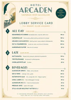 Lobby Service Card menu template preview