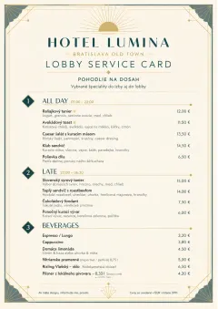 Lobby Service Card menu template preview