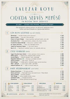 In-Room Tray Service menu template preview
