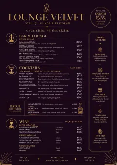 Lounge Velvet menu template preview