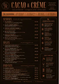 Chocolate Atelier menu template preview