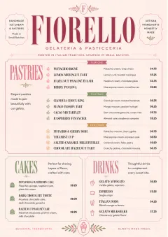 Patisserie Counter menu template preview