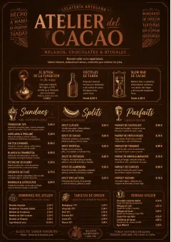 Chocolate Atelier menu template preview