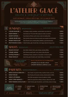 Chocolate Atelier menu template preview