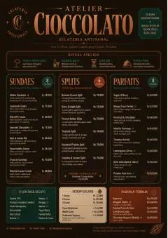 Chocolate Atelier menu template preview