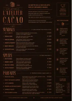 Chocolate Atelier menu template preview