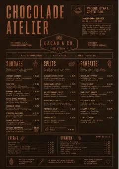 Chocolate Atelier menu template preview