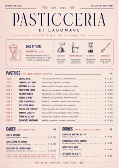 Patisserie Counter menu template preview