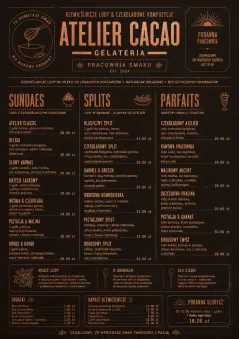 Chocolate Atelier menu template preview