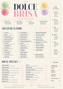 Gelato Bright menu template preview