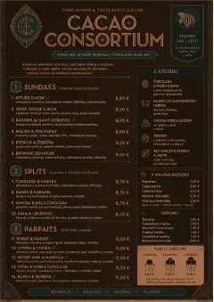 Chocolate Atelier menu template preview