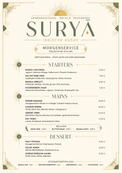 Chef Carte Brève menu template preview