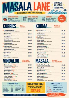 Street Stall Energy menu template preview