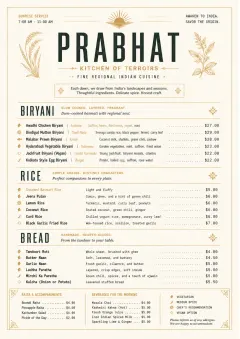Fine Regional menu template preview